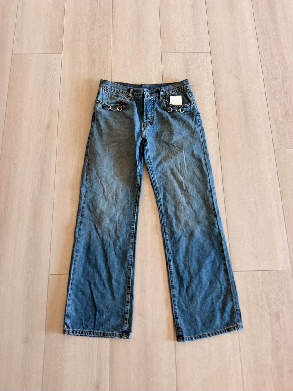 Gucci Men's Dark Blue Straight-Leg Denim Jeans